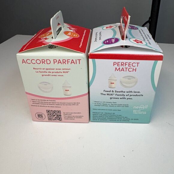 NUK Perfect Match & Accord Parfait Baby Bottle Nipples – 1M+ – Silicone – 2 Pack - Picture 2 of 3